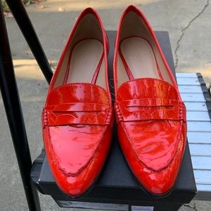 J Crew Collins Red Patent Loafers Size 9